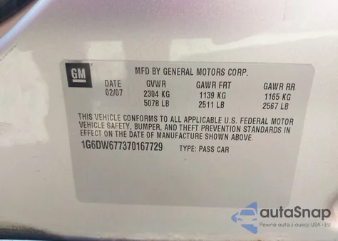 2007 Cadillac Sts V6 from USA, damaged, VIN 1G6DW677370167729